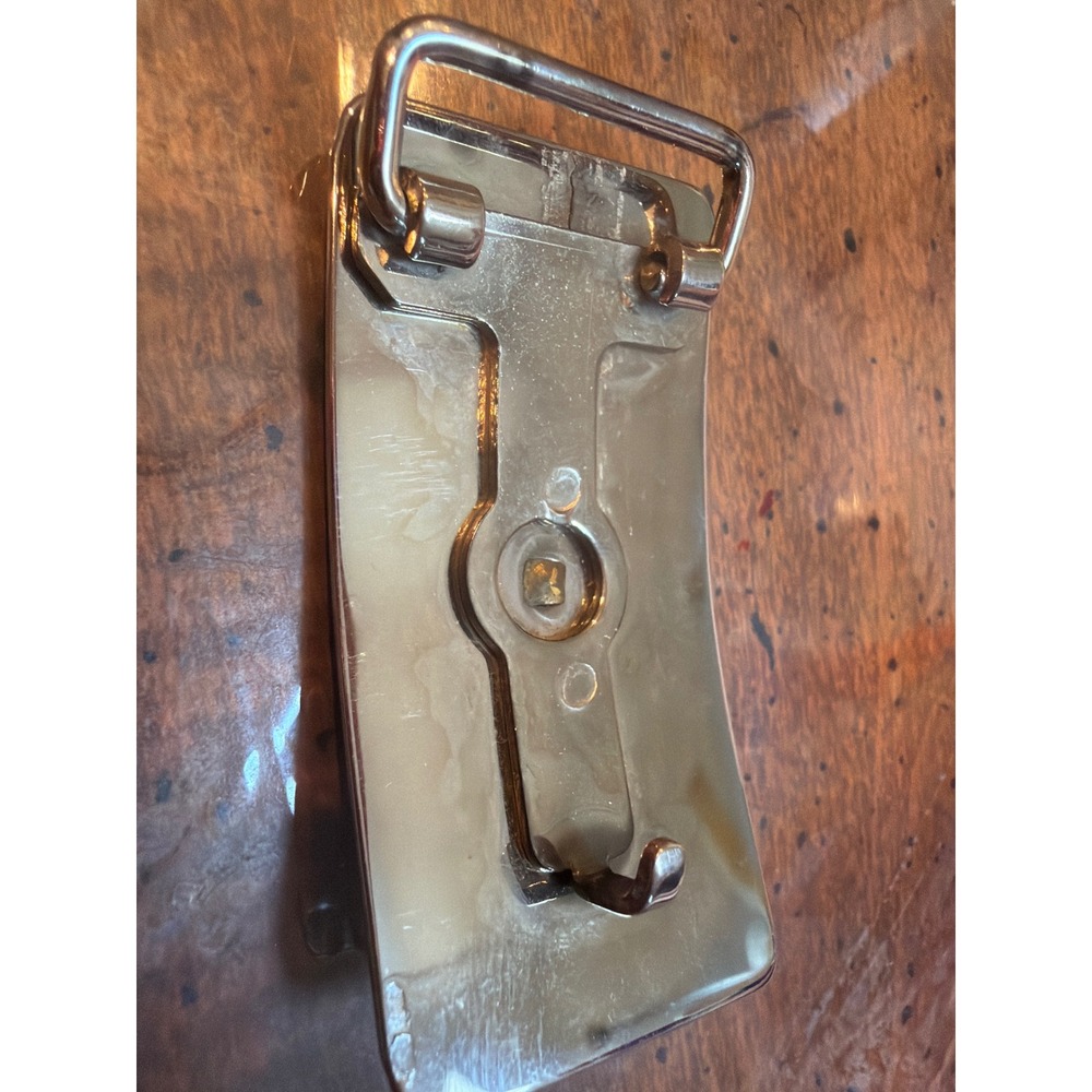 Vintage Cowboy Boots Belt Buckle Silver Gold Tone Western Rodeo Rectangular - Picture 3 of 4